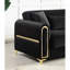 Causeuse rembourrée noire Ruby