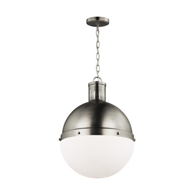 Geoffrey Single Light Glass Steel Dimmable Pendant