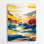 Aquarelle paysage 71, art mural en métal beige-1746750327