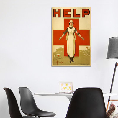 Help Australian Red Cross Vintage Poster 1 Piece Wrapped Canvas Wall Art