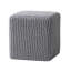 Soft Grey Cotton Knitted Foot Stool - Hand Crafted, 16.94 Inches Dimensions, Charming Presence Attractive Characteristic