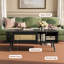 Table basse moderne en rotin avec portes coulissantes, 3 compartiments de rangement, pieds en bois massif, centre de rangement compact pour condos-1377685220