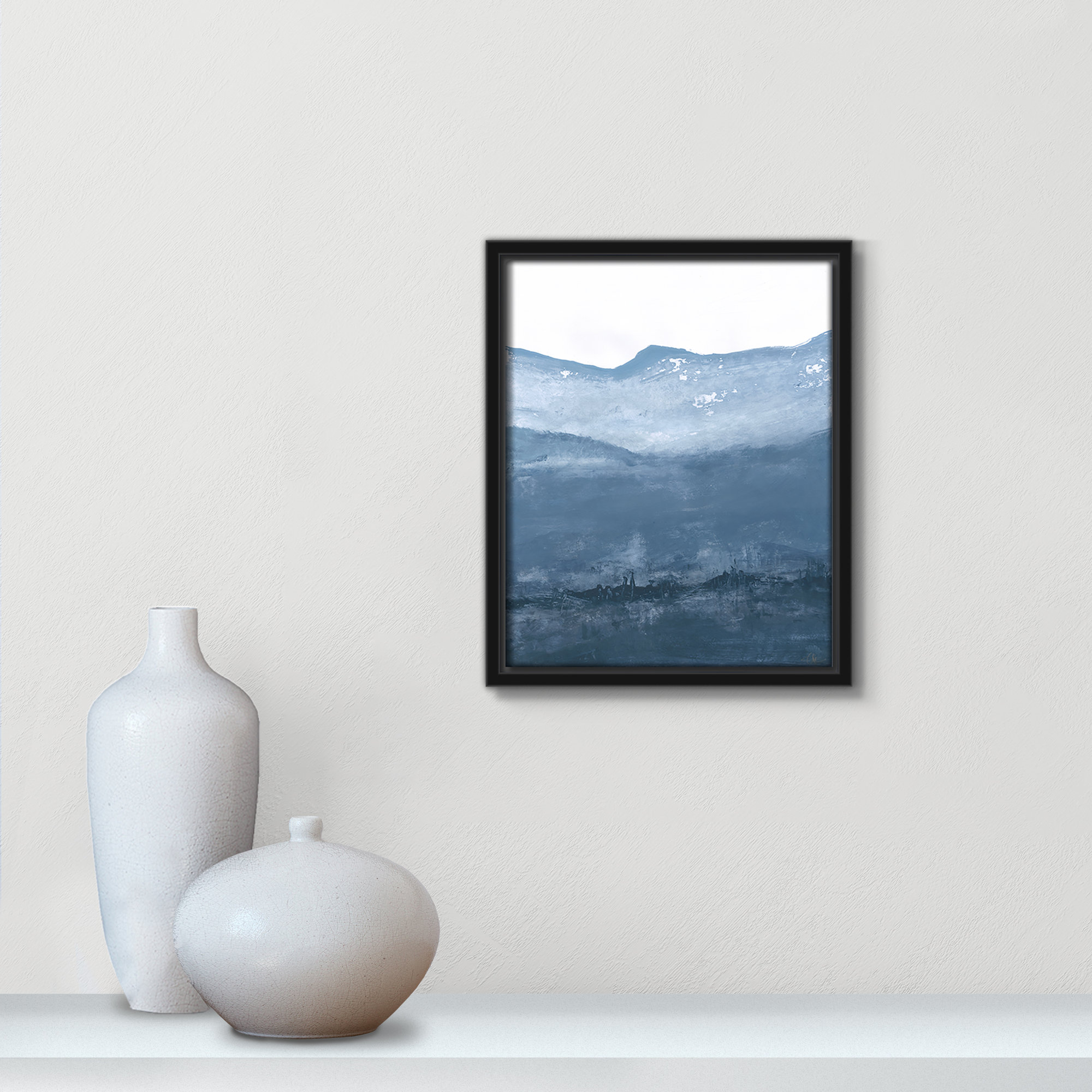Into the Blue Horizon 1 by Filippo Ioco - Floater Frame Print on Canvas, 11.5" H x 9.5" W, Black