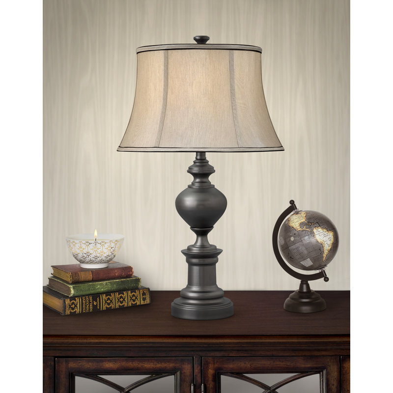 Athens 28" Gunmetal Table Lamp, Charcoal Gray