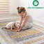 Tapis tissé et tissé, taille 2 x 3, crème / médaillon, sans perte de teinture, teint, vivifiant