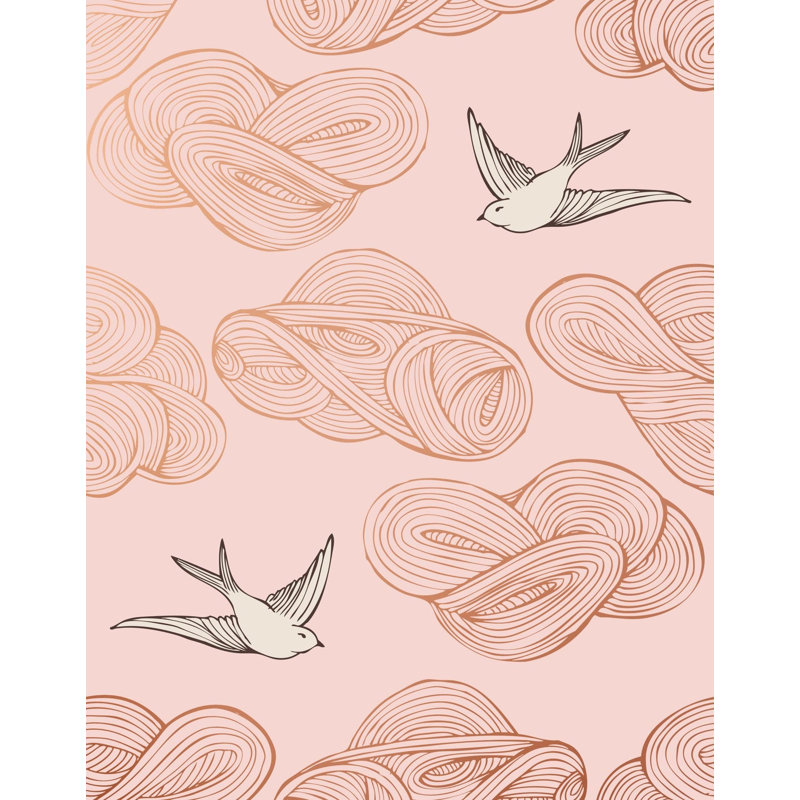 Daydream Wallpaper | Black / Traditional / Roll - 27" x 30', Rose