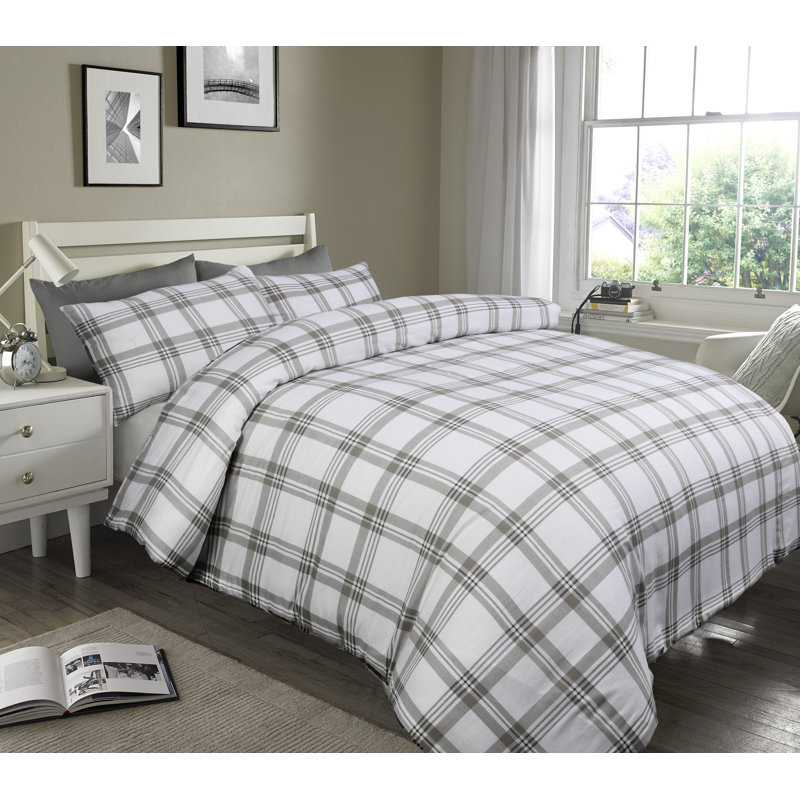 Alpen Home Guevara Duvet Cover Set with Pillowcases, Super King - 2 Standard Pillowcases, Grey