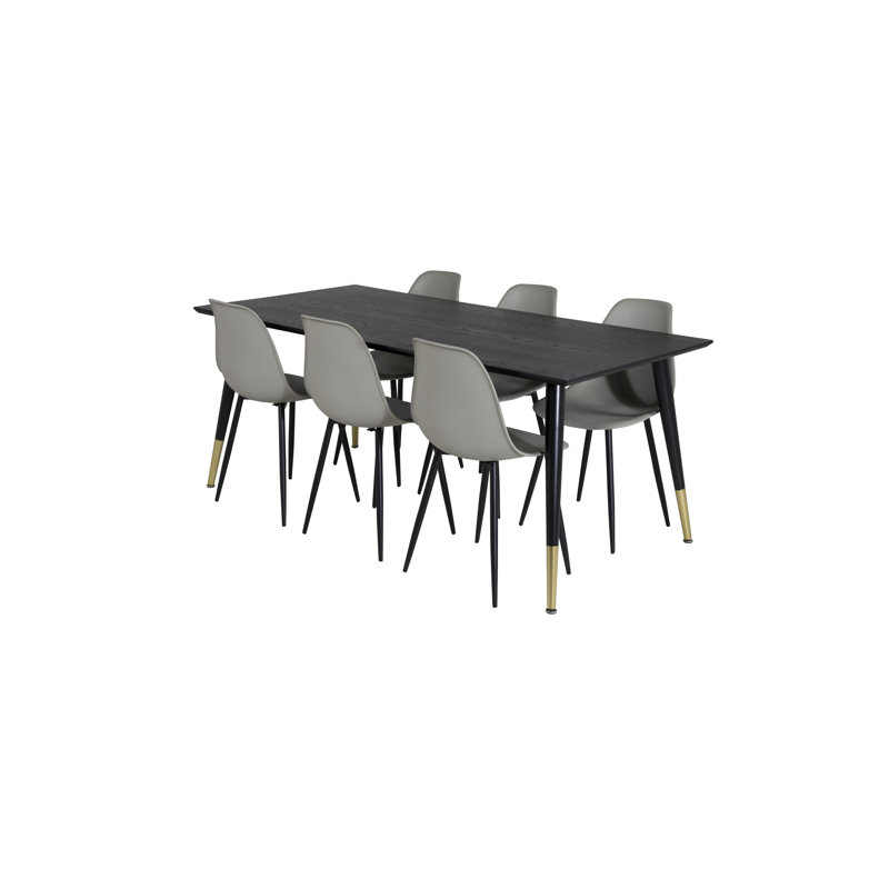 Wetzel 6 - Person Dining Set, Grey, Grey