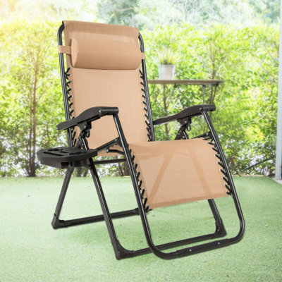 Oversize Lounge Chair With Cup Holder Of Heavy Duty For Outdoor by Arlmont & Co.