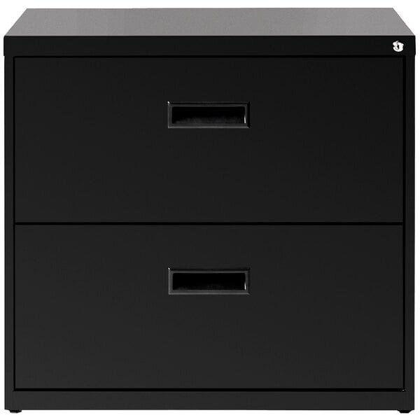 Hirsh SOHO Black 2-Drawer Lateral File Cabinet With Arc Pulls
