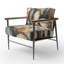 Fauteuil d'appoint géométrique orange et vert Channeling Bohemian Vibes-1611002317