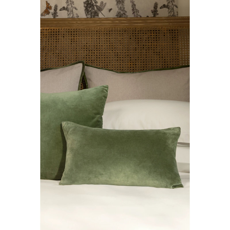 Jaipur Square Pillow Cover & Insert, Olive, Rectangle 12"H x 20"W