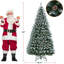 Arbre de Noël artificiel pré-éclairé, pommes de pin enneigées-1676343513