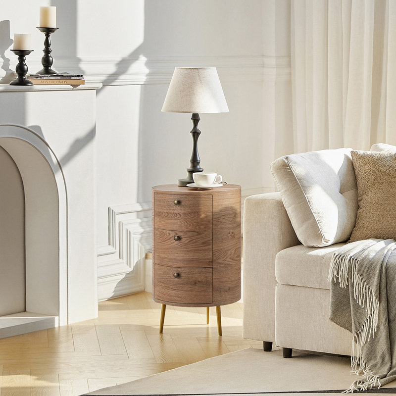 Hettick End Table, Oak Wood