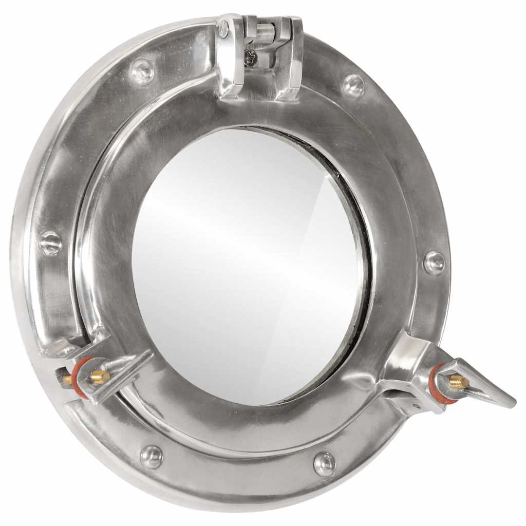 Porthole Mirror Wall Hanging Aluminium And Glass