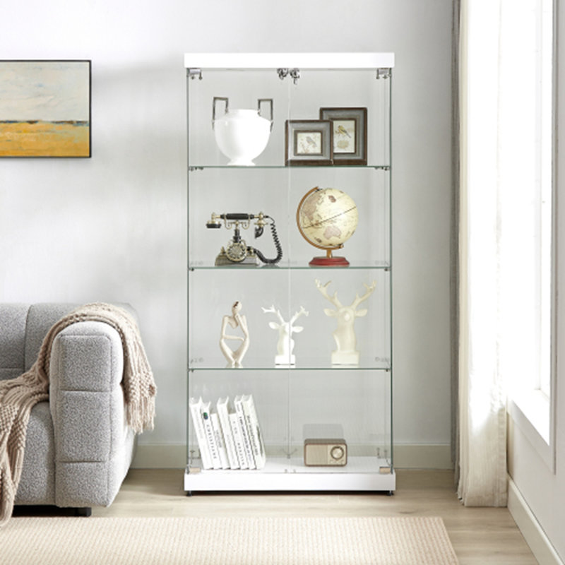 Vitrine à 4 niveaux en verre