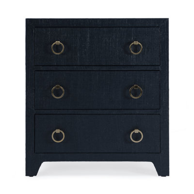 Bar Harbor Raffia 3 Drawer Nightstand