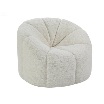 Osmash Teddy Sherpa Swivel Chair With Full Foam Seat And Durable Frame, Perfect For Cozy And Comfortable Seating