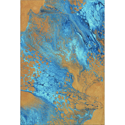 Premium Machine Washable Mayfield Cobalt Rug