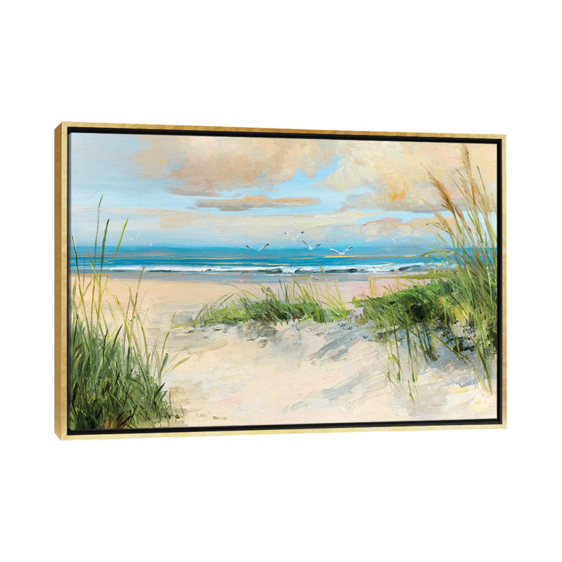 «Catching the Wind» par Sally Swatland - reproduction d'art, H 26 po x l 40 po x 1,5 po, Gold Framed, Pas de tapis