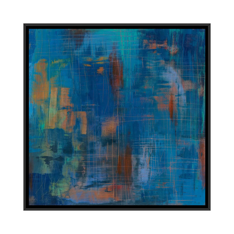 "northern lights" , reproduction d’art sur toile tendue, H 26 po x l 26 po x P 1,5 po, Toile avec cadre noir, Pas de tapis