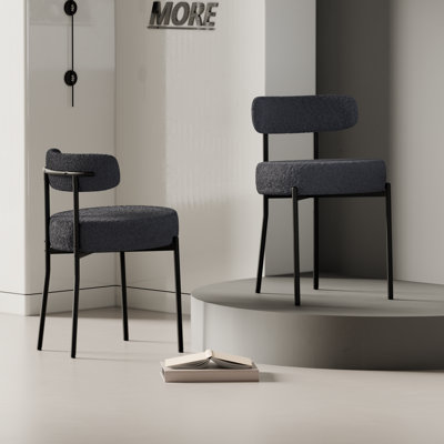 Chaises d'appoint rembourrées avec structure en fer