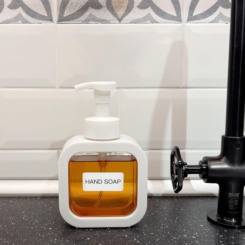 Foaming Soap Dispenser 10oz White Pump Bottle With Labels