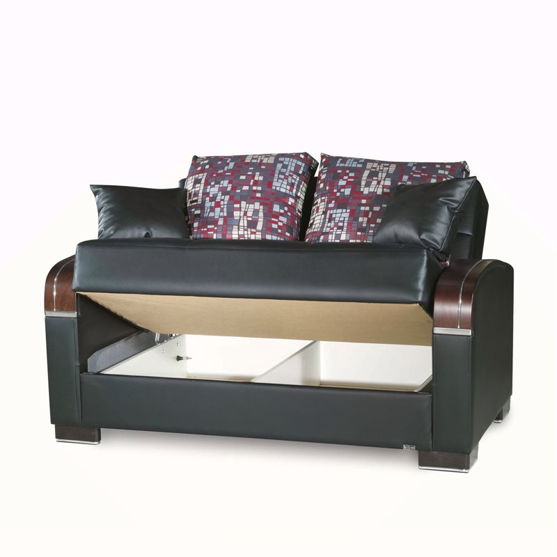 Causeuse convertible avec rangement Primenest, Noir