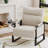 High-Strength Galvanized Frame Upholstered Accent Chair With Side Tray Table And Side Pocket-1837317413
