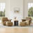 Modern Swivel Accent Chair with Ottoman-Genuine Leather-122566634