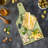 Ambesonne Citrus Tempered Glass Cutting Board Lemons and Oranges Pattern Yellow Green Multicolor