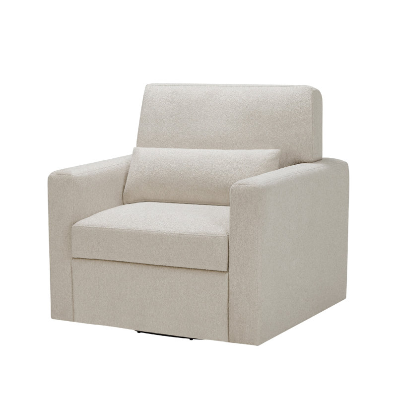 Fauteuil pivotant avec coussin lombaire Ompa, Beige crème