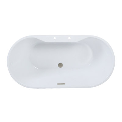 Kingston Brass Aqua Eden 67-Inch Acrylic Oval Double Ended Freestanding Tub With Drain