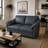Ramdev Top Grain Leather Loveseat with Cushioned Back and Pillow Top Arm-124301329-121933959