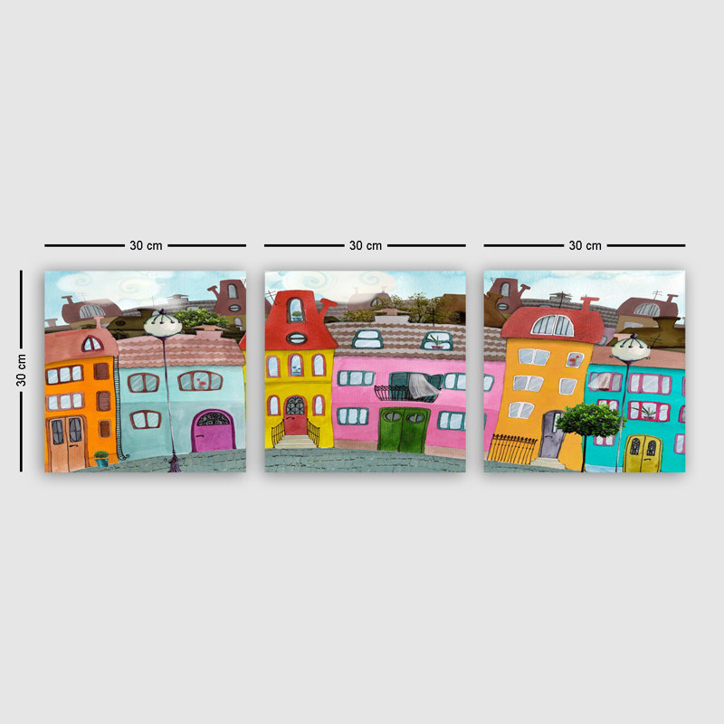 Ensemble de 3 peintures sur toile panoramique