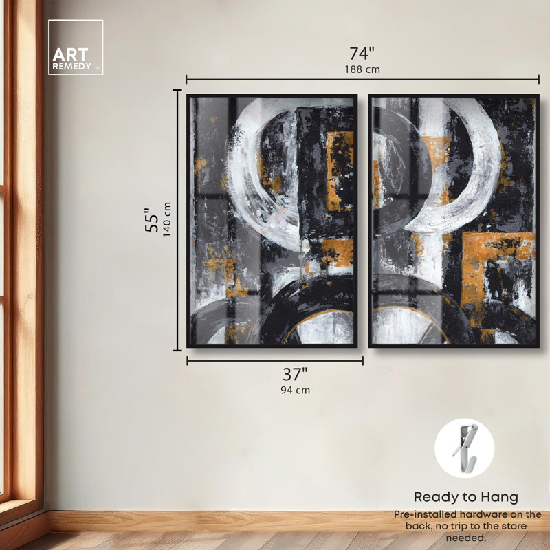 Texture Symphony Duo Shadowbox Print Brown Wall Art Set by Art Remedy, Black Frame, 10 x 15, H 55 po x l 37 po, Black Frame