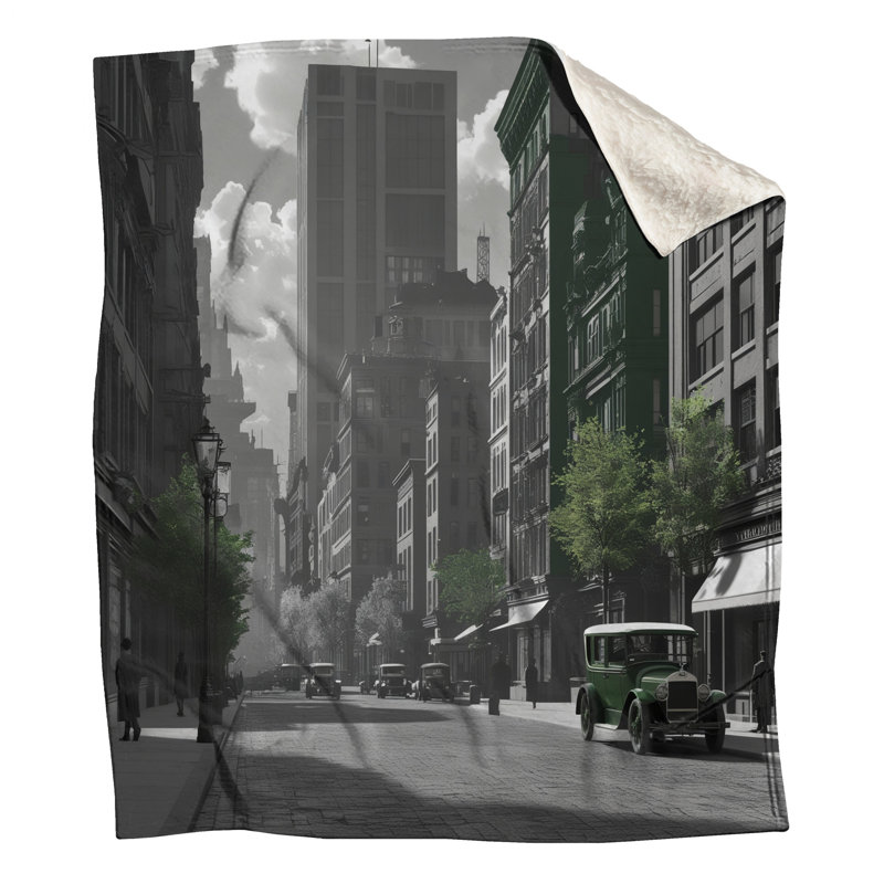 Vintage City Street Blankets, 50in W x 60in H