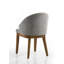 Ensemble de salle à manger rond 5 pièces, table en bois Mid-Century 47 po avec 4 chaises rembourrées en tissu-300795354