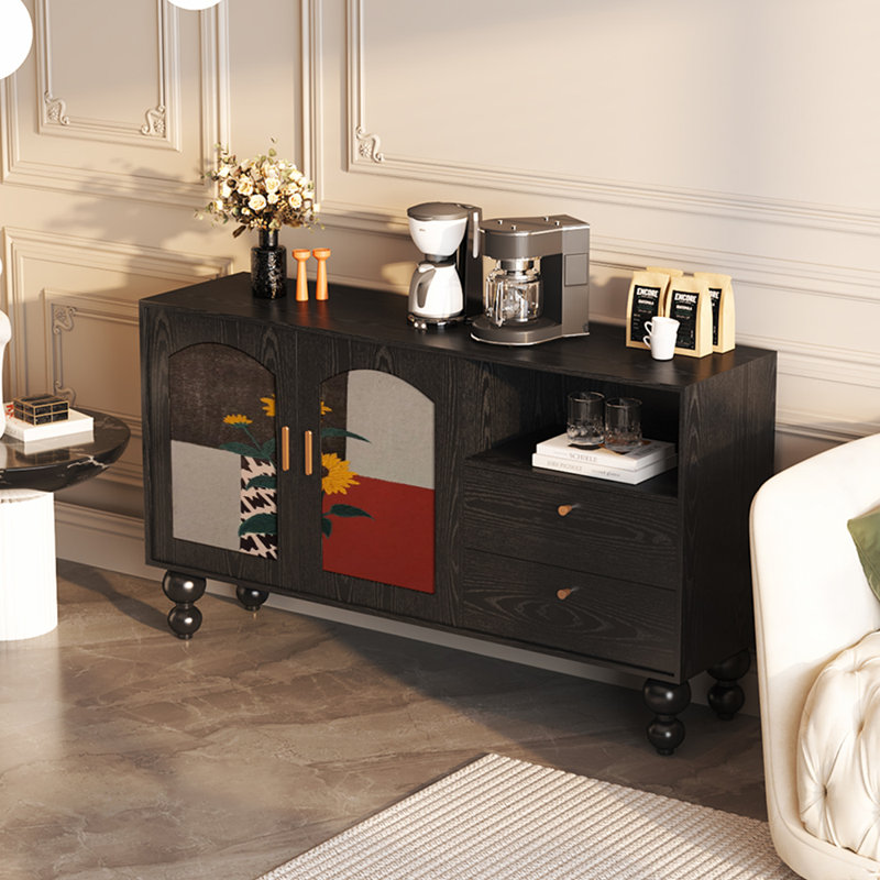 Buffet minimaliste moderne de style américain, Noir