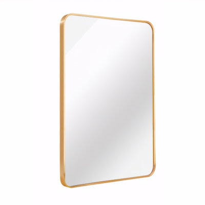22x30 Inch Metal Frame Rectangular Wall-mounted Bathroom Mirror
