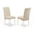 5 Piece Kitchen Table Set for 4 Includes a Rectangle Kitchen Table with Butterfly Leaf and 4 Cream Linen Fabric Parson Dining Chairs, Linen White-638673114-638673116-638673118