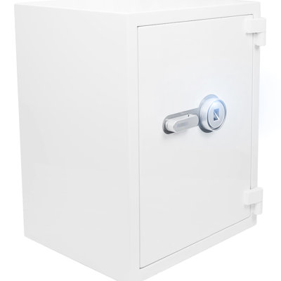 Coffre-fort biométrique, 4,48 pi³, blanc - Résiste au feu à 1200 °F pendant 30 minutes, offre un espace généreux pour les objets de valeur tels que documents, bijoux, argent liquide, construction en acier, protection jusqu'à 0,5 heure.