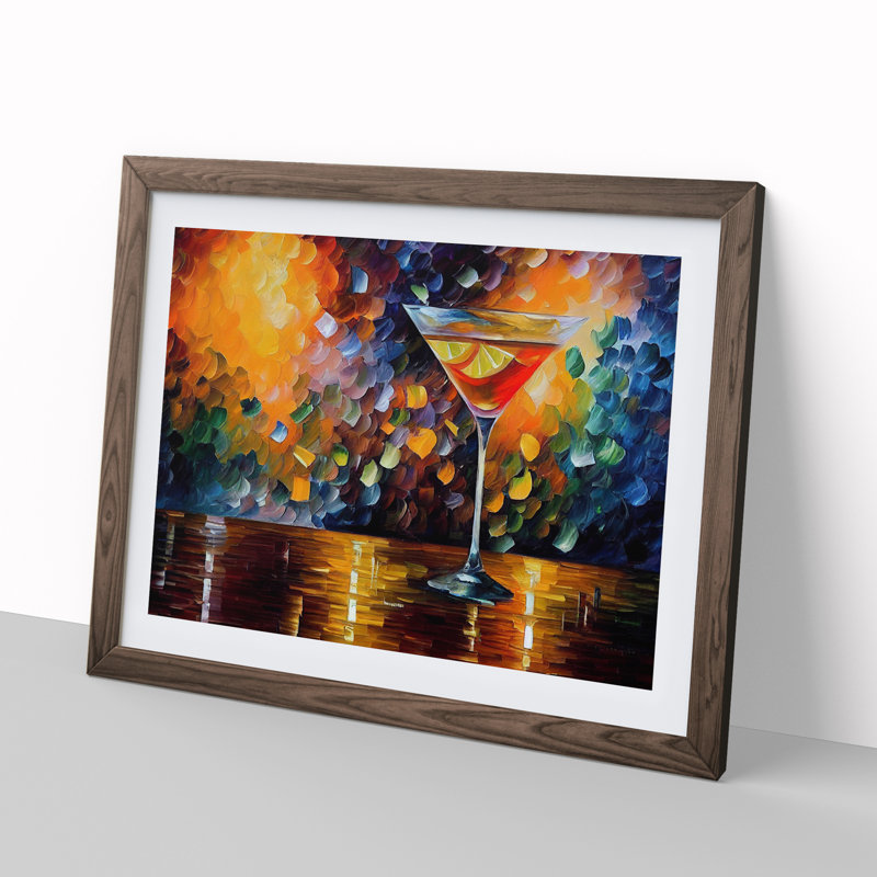 Cocktail Painting Vol.1 Abstract - Framed Print, 46cm H x 64cm W x 2cm D, Walnut