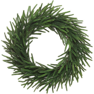 Couronne 24 po Real Touch Norfolk | Verdure réaliste | Utilisation intérieure / extérieure | Décorations de Noël et des Fêtes | Décoration de porte d'entrée | Décoration de maison et de bureau | 2 pièces