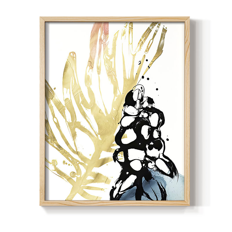 No Deckle Tropical Moderne II Framed Print - Solid Wood, 15" H x 12" W, Natural