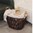 Brown Wicker Storage Basket with Handles – Decorative Woven Organizer for Home-1372796801