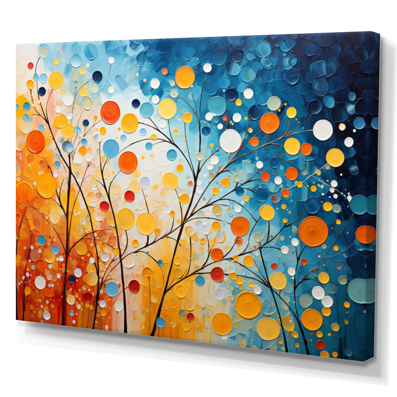 Energy Pointillism - Art mural en marbre abstrait, salon, H 16 po x l 32 po x P 1 po, Toile tendue