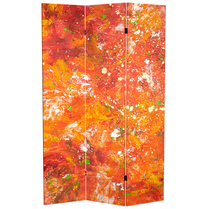 Transcendental Folding Art Screen, Orange