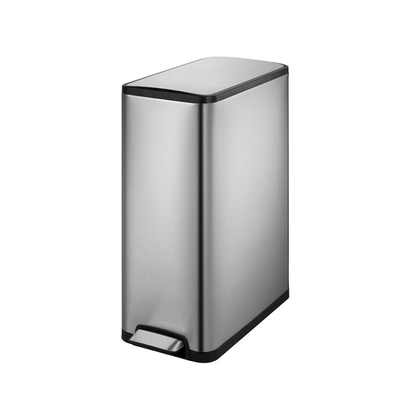 Steel Step On Kitchen Trash Can - 9.9 Gallons