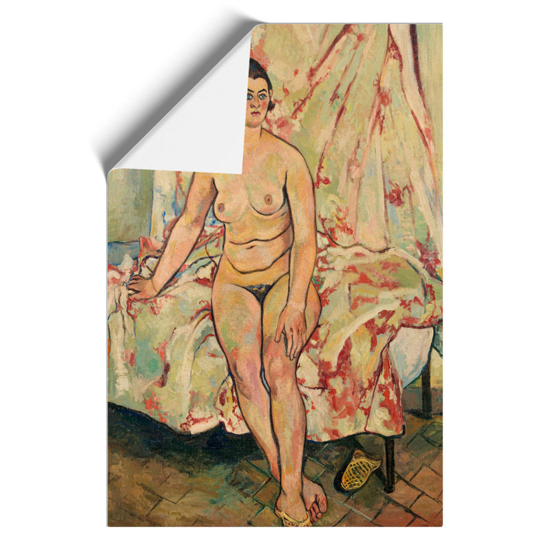 Nude Sitting On The Bed by Suzanne Valadon - No Frame Painting, 42cm H x 30cm W x 0.1cm D